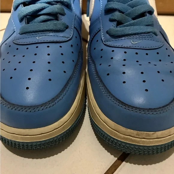 Nike Air Force 1 Blue and White Sneakers - Picture 3 of 10